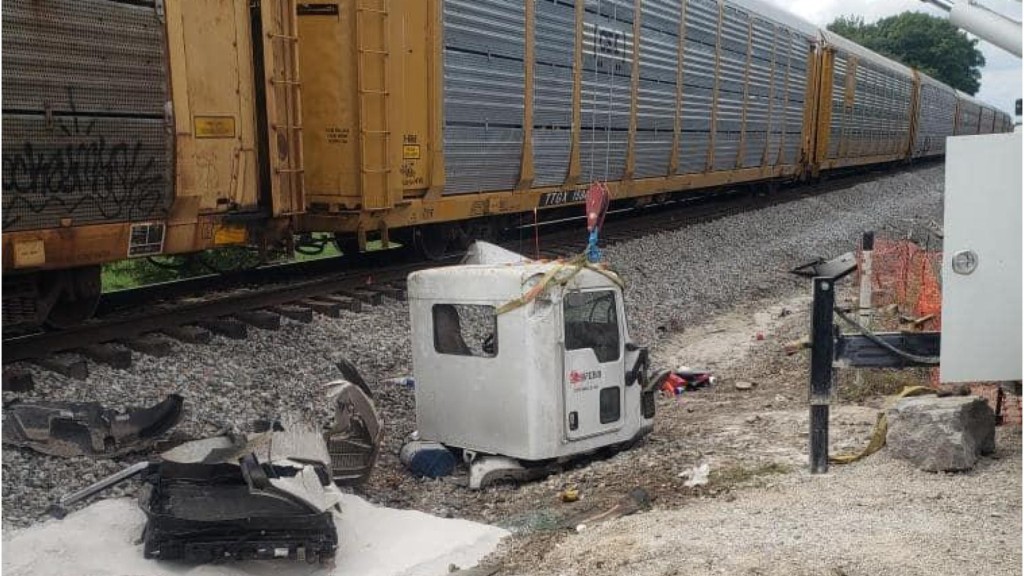 dump truck vs train