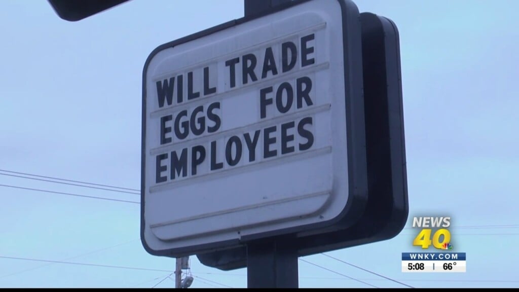 Hardees Sign Saying "will Trade Eggs For Employees