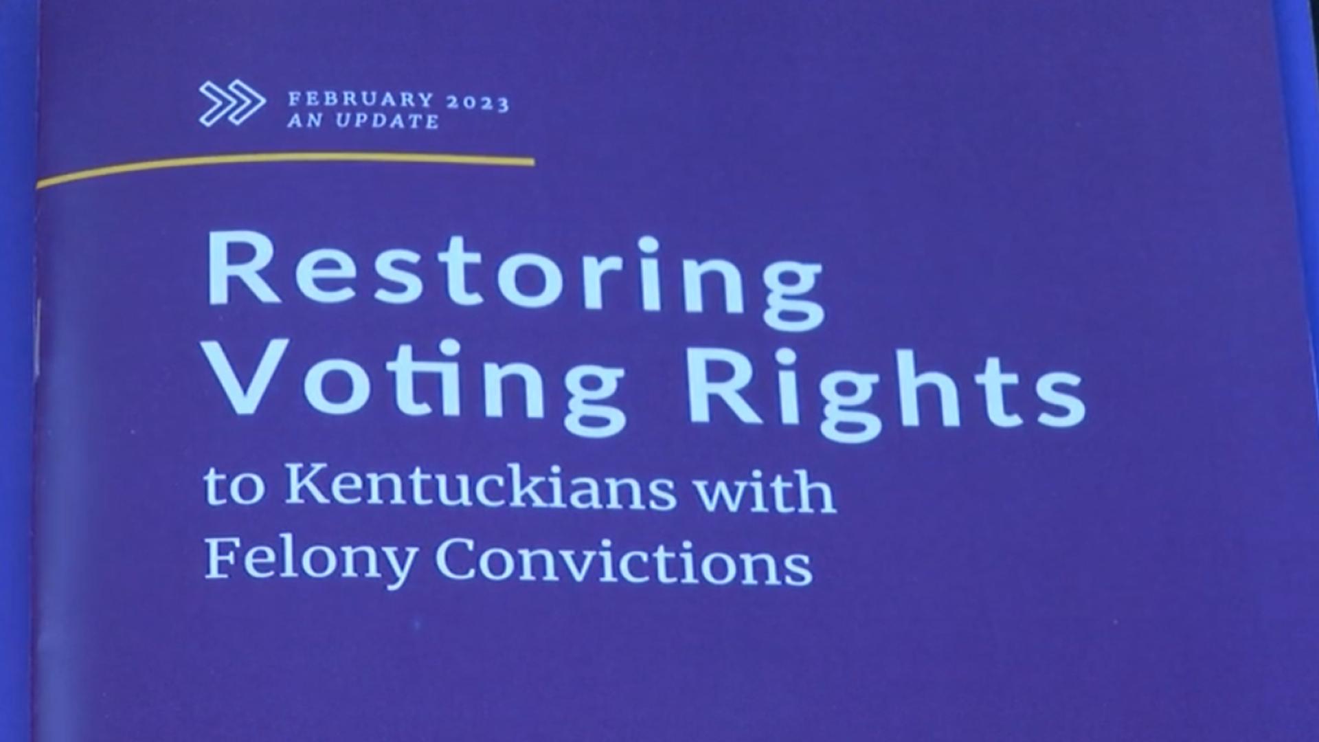 Group calls for voting rights to be restored for Kentucky felony