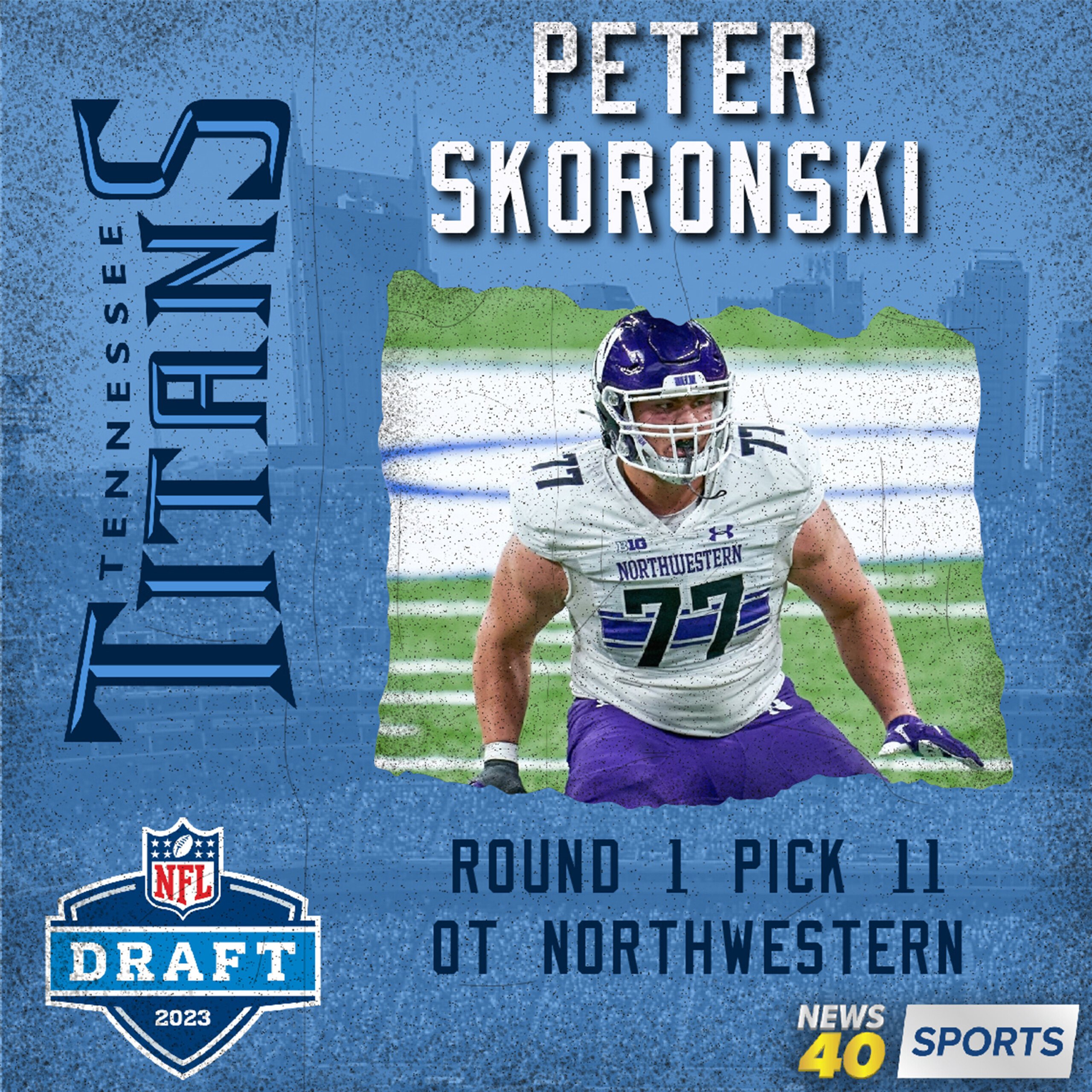 Titans Select Northwestern OL Peter Skoronski in the First Round