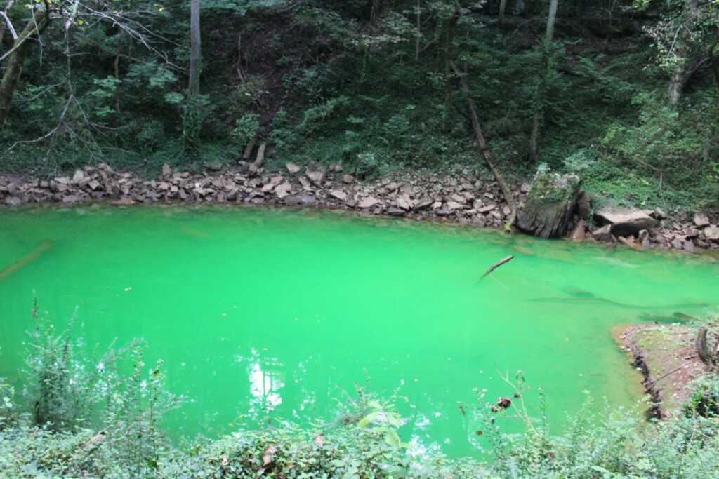 Lost River Cave dyed green