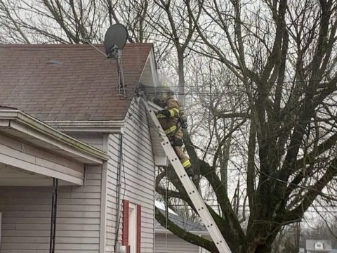 Firefighters battle house fire in Leitchfield, electrical line falls on ...