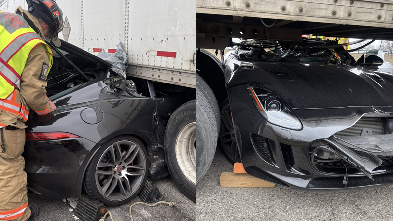 Alvaton Fire Car Under Semi