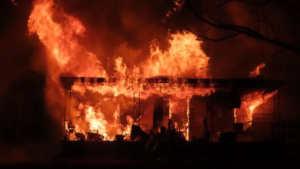 Trigg County House Fire Flames