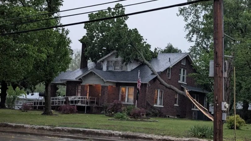 Tree Falls On Hopkinsville Home