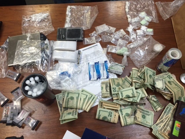 Drugs and money seized during arrest of 3 people in Madison County on 6-8-16
