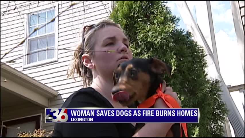 Tifany Perrine saves 2 dogs from burning home in Lexington 4-4-16