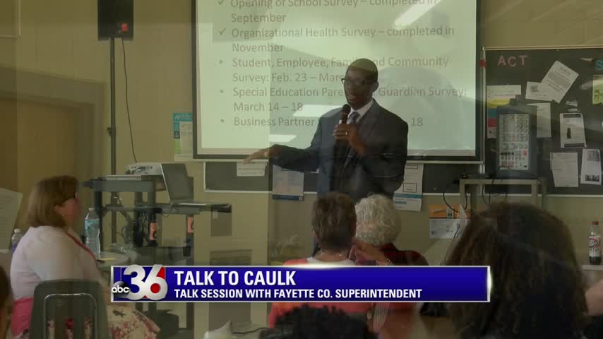 Fayette County Schools Superintendent Manny Caulk holds 'Talk to Caulk' public "input" session at Dunbar High 3-15-16
