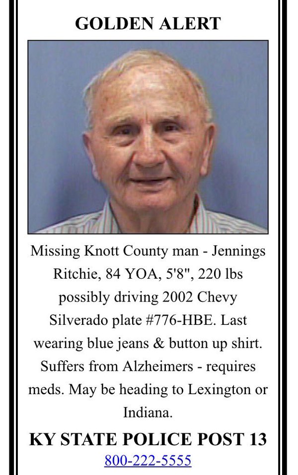 Jennings Ritchie Golden Alert from Knott County 2-12-16