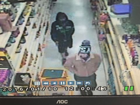 Security camera images of two men wanted in connection to theft at Adventure Pets in Berea