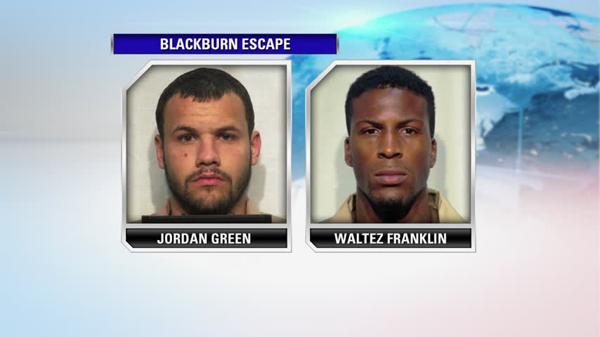 Jordan Green and Waltez Franklin accused of walking away from minimum-security Blackburn prison in Lexington on 1-4-16