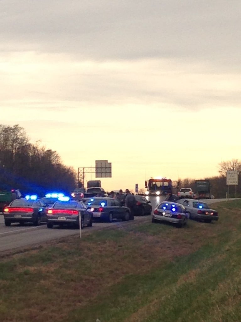 A man and woman arrested after 2-county police chase in I-75 in Madison and Fayette Counties on 11-11-15...big traffic backup