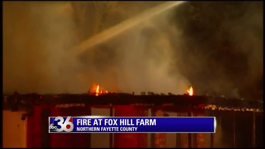 Office destroyed by fire at Fox Hill Farm in Fayette County 10-22-15
