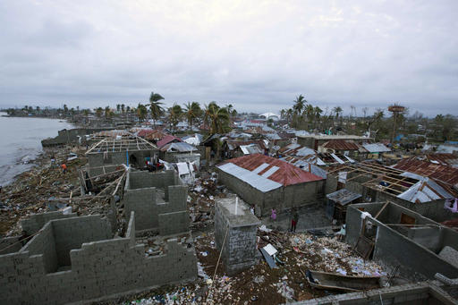 Homes lay in ruins after the passing of Hurricane Matthew in Les Cayes