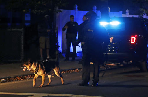 Police search for a suspect after a shooting in the East Boston neighborhood of Boston