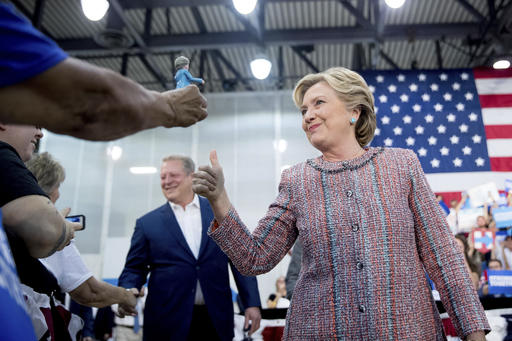 Democratic presidential candidate Hillary Clinton