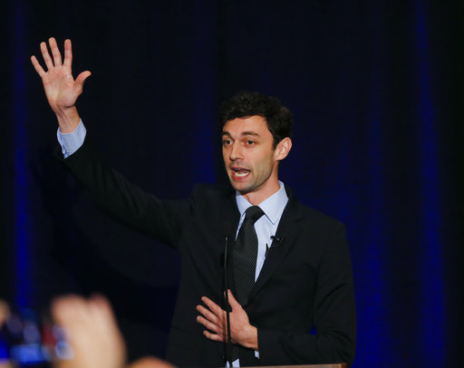 Democratic candidate for Georgia's Sixth Congressional Seat Jon Ossoff speaks to supporters during an election-night watch party Tuesday