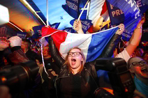 Supporters of far-right leader and candidate for the 2017 French presidential election