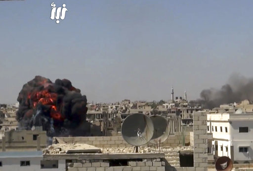 This frame grab from video provided on Monday