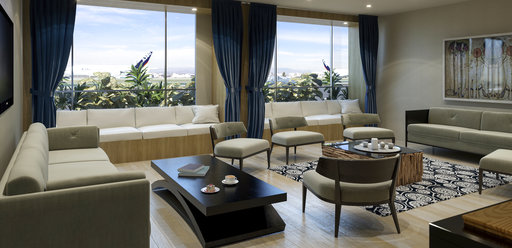 This undated artist rendering provided by The Private Suite at LAX shows a private lounge at a new $22-million facility catering to celebrities and others who want to pay a premium for privacy as they depart from or arrive at Los Angeles International Airport. The facility called the Private Suite opened Monday