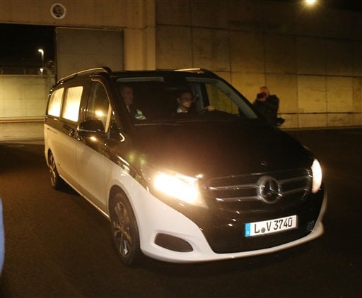 A hearse leaves the prison in Leipzig