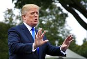 President Donald Trump speaks to reporters on the South Lawn of the White House in Washington