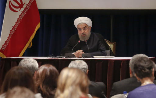 Iran's President Hassan Rouhani speaks during a news conference