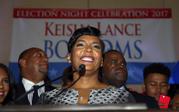 Atlanta mayoral candidate Keisha Lance Bottoms declares victory during an election-night watch party Wednesday