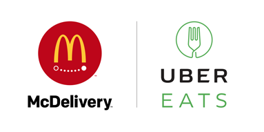 McDonald's UberEATS McDelivery logo.  Started in Lexington on 11-8-17
