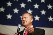 Former Alabama Chief Justice and U.S. Senate candidate Roy Moore speaks at a campaign rally
