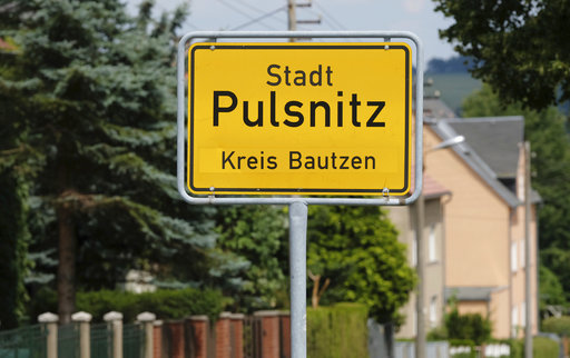 The village name sign of Pulsnitz photographed on Saturday