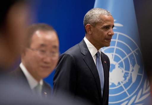 U.S. President Barack Obama and United Nations Secretary-General Ban Ki-moon
