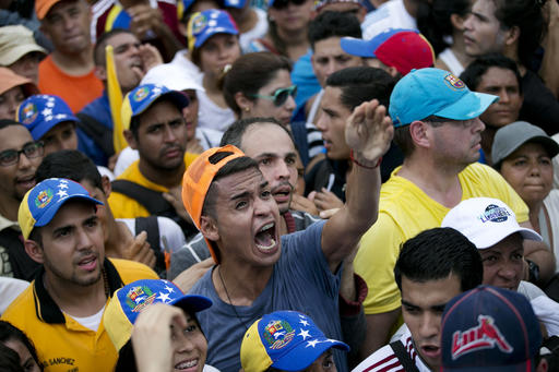 University students protest against Venezuela's President Nicolas Maduro in Caracas