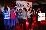 Supporters of Medicaid expansion celebrate their victory
