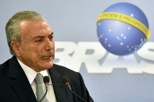 Brazil's President Michel Temer says he will fight allegations that he endorsed the paying of hush money to an ex-lawmaker jailed for corruption