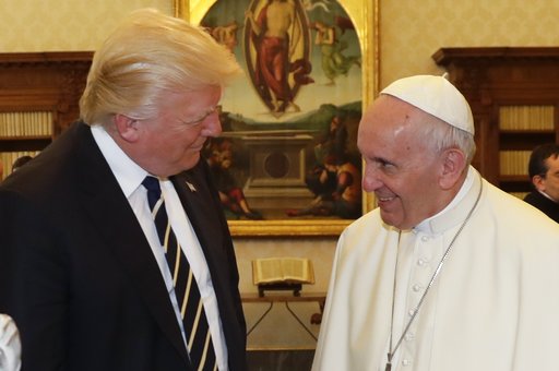 Pope Francis meets with President Donald Trump on the occasion of their private audience