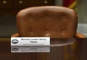 A place is marked for House Minority Leader Nancy Pelosi of Calif.