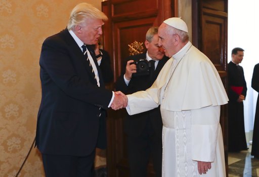 Pope Francis meets with President Donald Trump on the occasion of their private audience