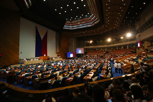 Philippine Speaker Pantaleon Alvarez talks during second Regular Session of the 17th Congress in suburban Quezon city
