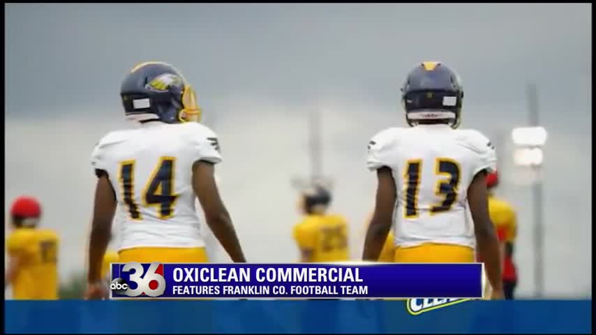 Franklin County High School football team featured in national Oxiclean TV ads