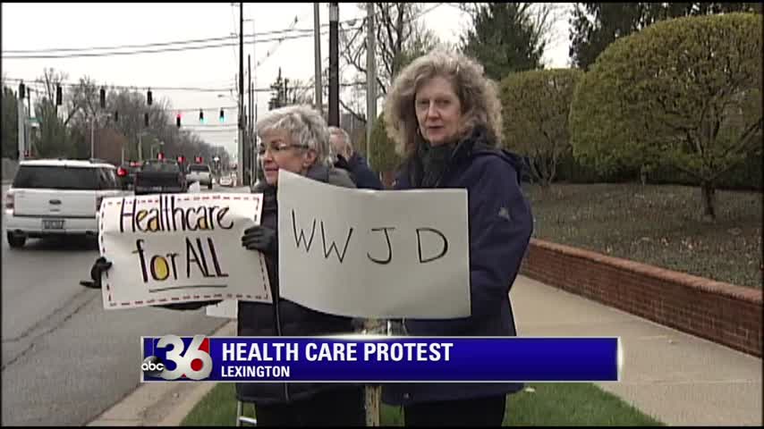 Indivisible Bluegrass organizes protest of U.S. House Republican healthcare replacement plan.  Held outside Central Baptist Hospital in Lexington 3-17-17.