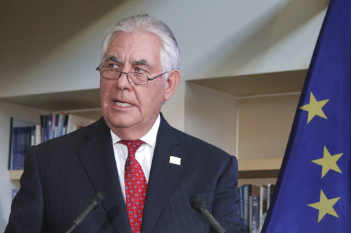 U.S. Secretary of State Rex Tillerson speaks at the welcoming ceremony to kick off Arctic Council events in Fairbanks