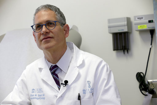 Dr. Ethan Basch speaks during an interview at the North Carolina Cancer Hospital in Chapel Hill