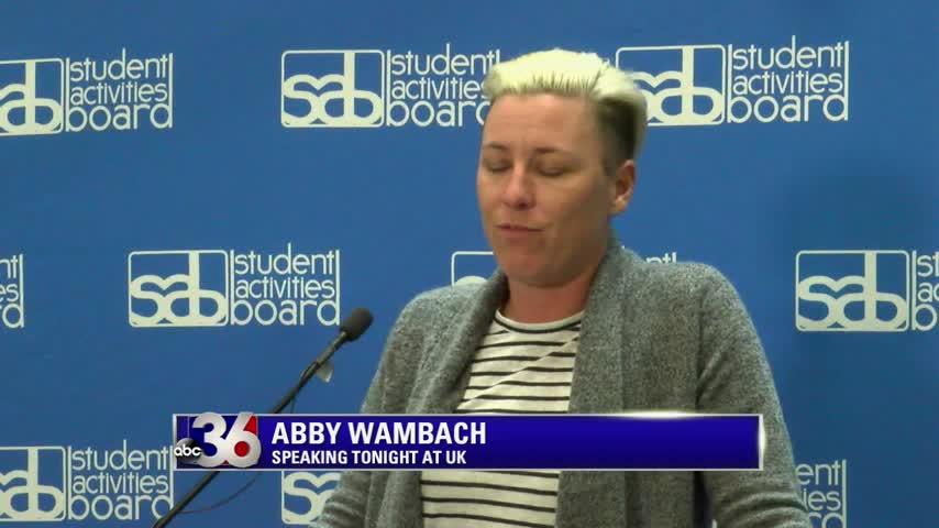 Retired U.S. soccer star Abby Wambach speaks at UK 4-5-16