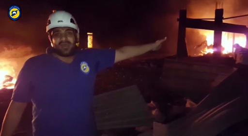 In this grab taken from video provided by the Syrian Civil Defence White Helmets