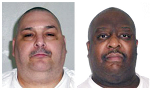 FILE - This combination of undated file photos provided by the Arkansas Department of Correction shows death-row inmates Jack Jones
