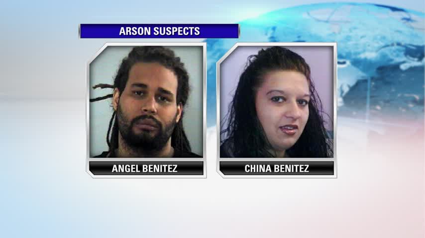 Lexington arson suspects Angel Benitez (left) and China Benitez (right)