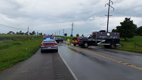 Fatal accident on Perryville Road in Boyle County 7-6-17.  Photo courtesy of Kendra Peek with The Advocate-Messenger