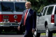 President Donald Trump walks across the South Lawn of the White House in Washington