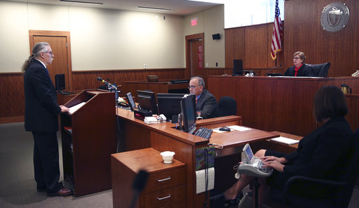 Attorney John Thompson argues for abatement during a hearing before Bristol County Superior Court Judge Susan Garsh Tuesday